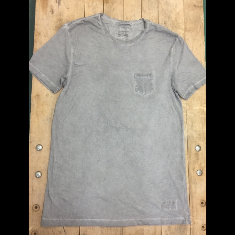 All Saints distressed grey front pocket S